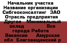 Начальник участка › Название организации ­ Сибгеоконсалтинг, ЗАО › Отрасль предприятия ­ Другое › Минимальный оклад ­ 101 400 - Все города Работа » Вакансии   . Амурская обл.,Благовещенский р-н